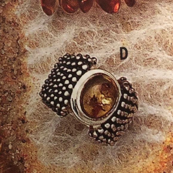 Silpada Beaded Sterling Silver Amber Ring R0893 - Picture 3 of 8